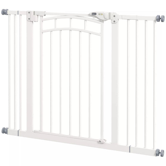 Apsauginiai varteliai laiptams ir šunims, automatinis uždarymas, valdymas viena ranka, 100 cm x 4 cm x 76 cm, balti