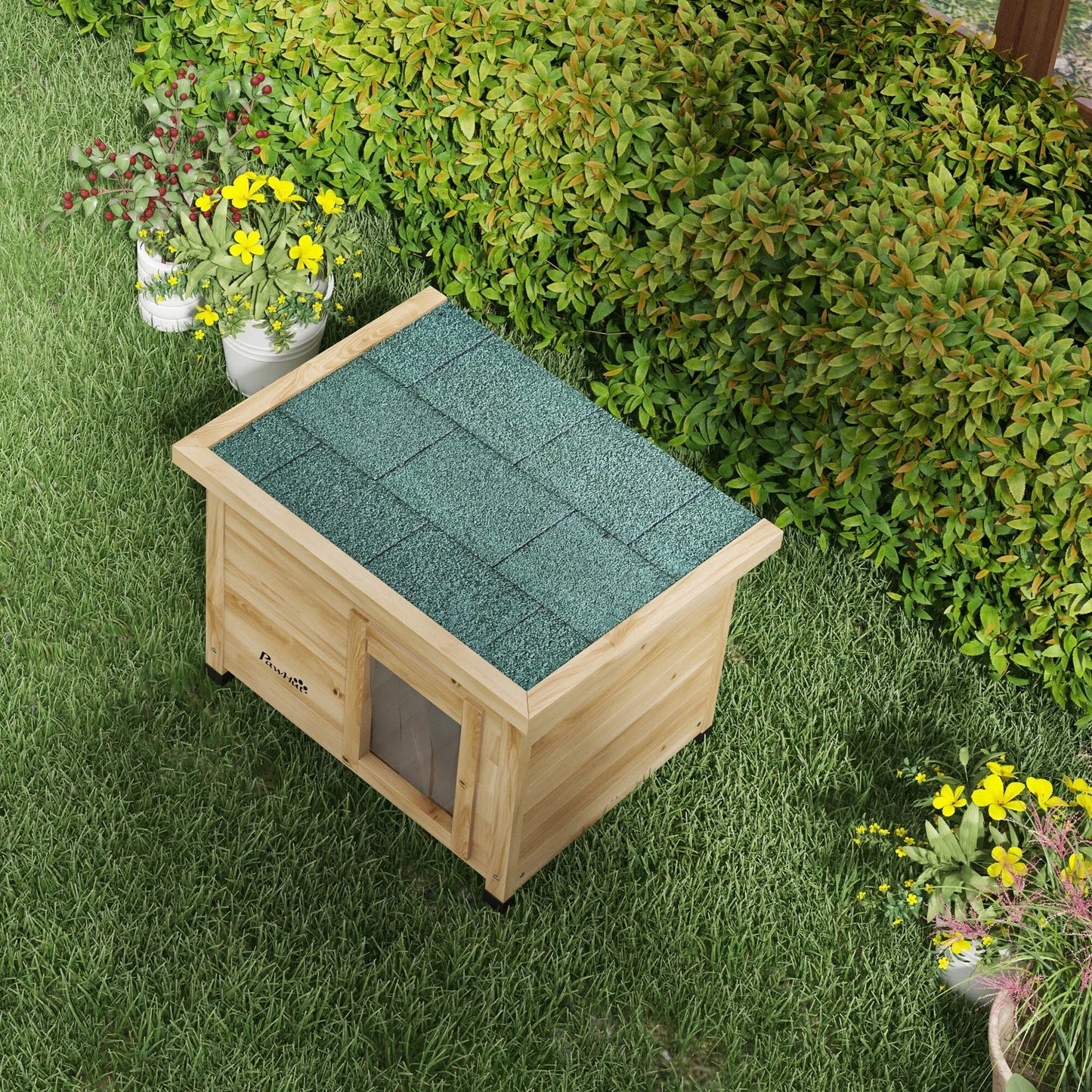 Katės namelis Katės namelis Katės urvas, atsparus oro sąlygoms, katė 6 kg, 57 cm x 45 cm x 43 cm, natūralus