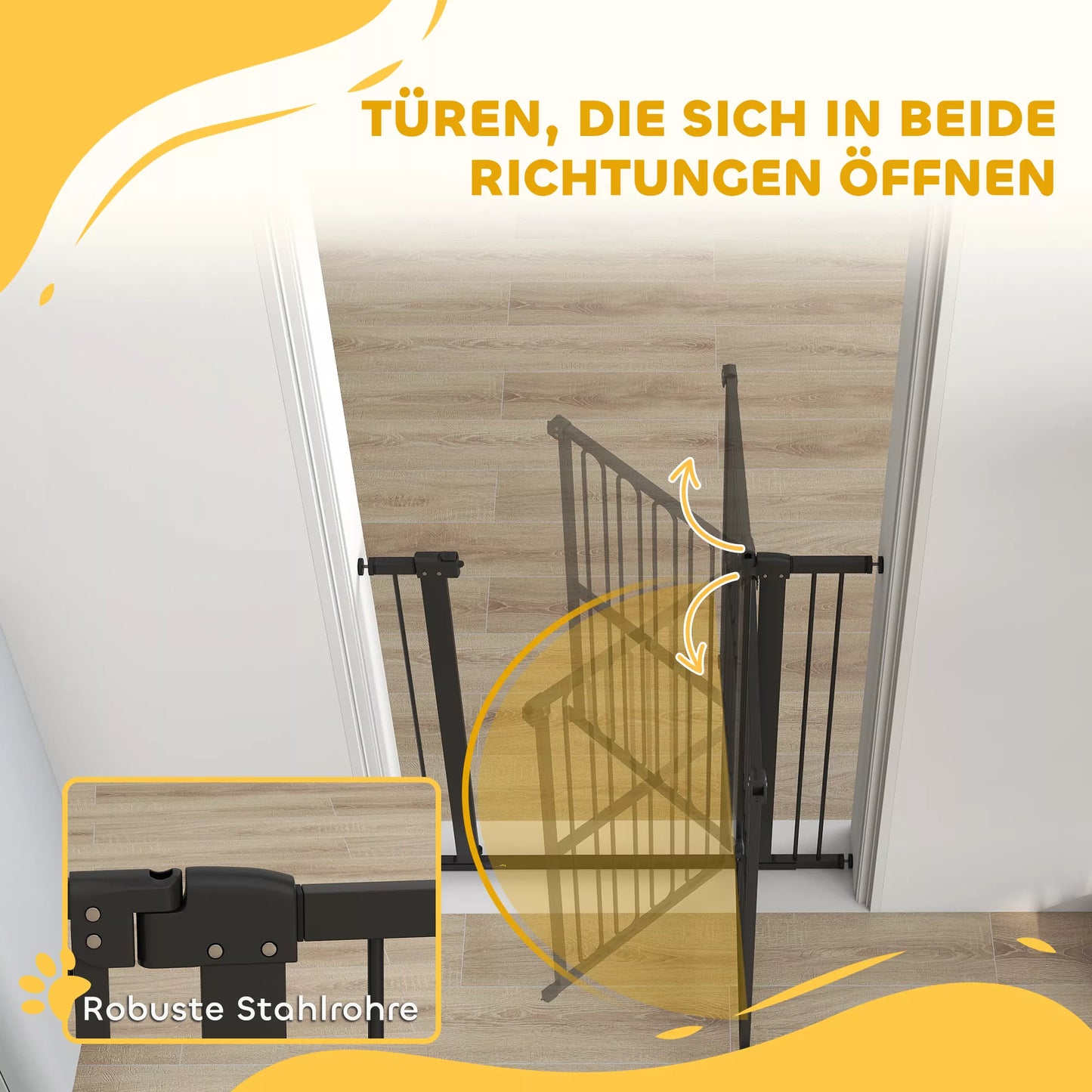 Apsauginiai varteliai šuniui, 76-104 cm, montuojami be gręžimo, varteliai laiptams