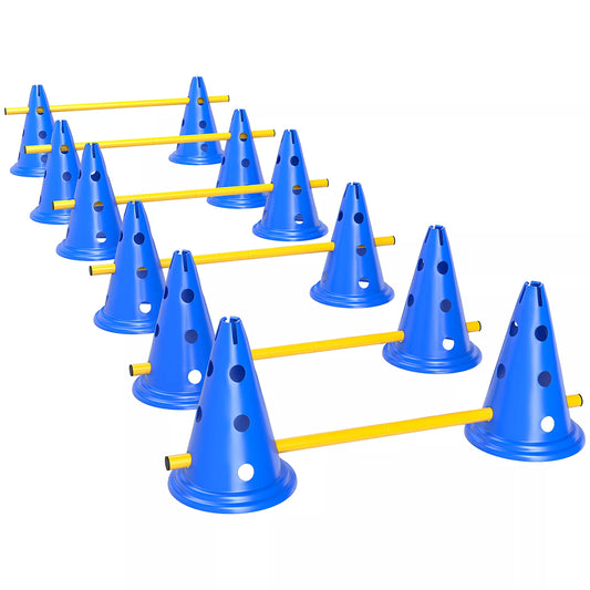 Agility rinkinys šunims 6 dalių agility įranga šunų dresūrai Stumiamų kliūčių rinkinys su 12 kūgiais 6 kliūtys Nešimo krepšys