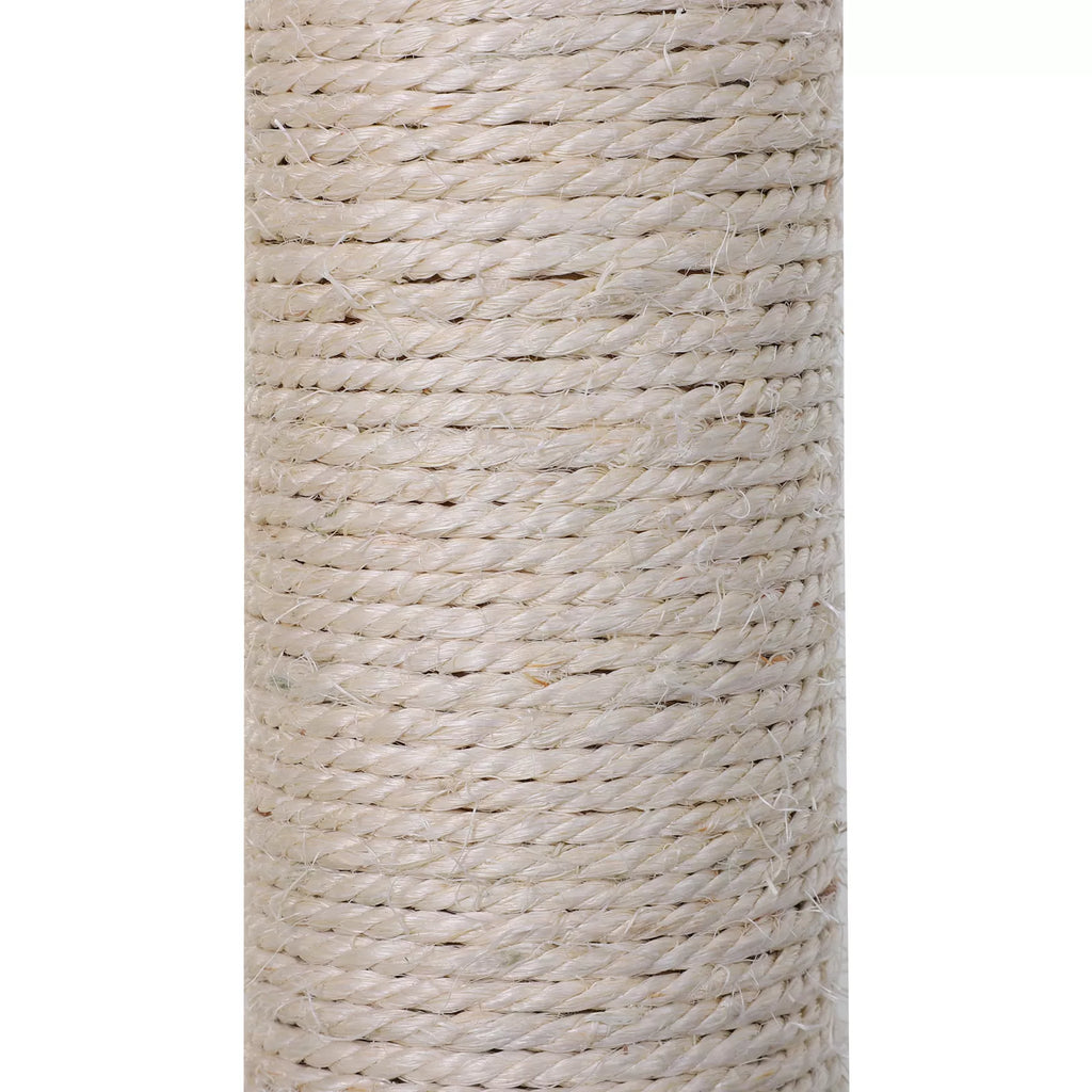 Kaķu skrāpējamais stabs ar sizala stabu, plīša šūpuļtīkls, skaidu plāksne, pelēks, 50 x 36 x 70 cm