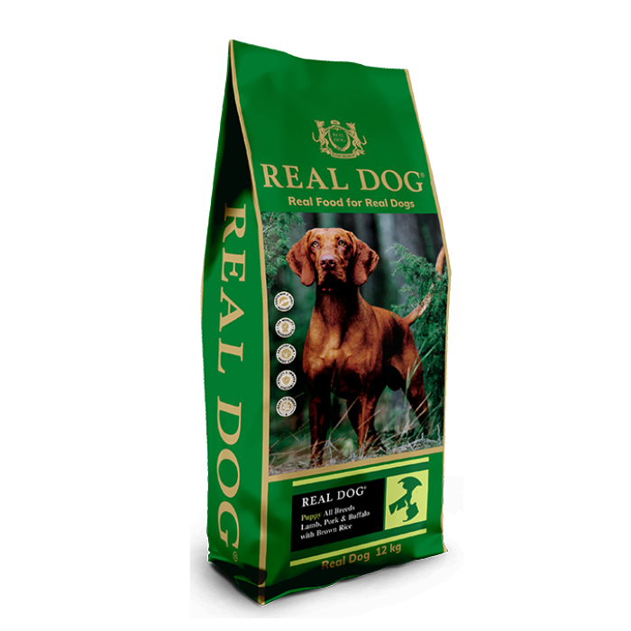Real Dog SP Puppy All Breeds Lamb, Pork Buffalo with Brown Rice 12 kg