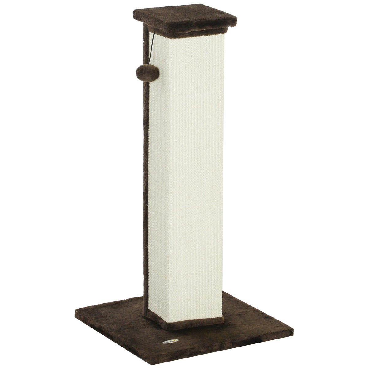 Draskyklė 81 cm su kabančiu kamuoliuku, sizalio stulpu ir pliušu, katėms iki 5 kg, kreminė/ruda