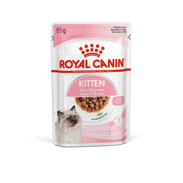 Instinctive (želė) drėgnas pašaras kačiukams Royal Canin (ploni griežinėliai drebučiuose)