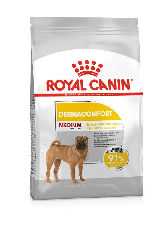 Royal Canin Dog Dermacomfort Medium  visavertis pašaras šunims linkusiems į odos sudirginimą ir niežėjimą