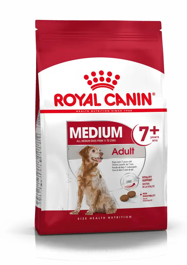 Royal Canin Dog Medium Adult 7+ visavertis pašaras vidutinių veislių šunims nuo 7 metų (nuo 11 iki 25 kg)