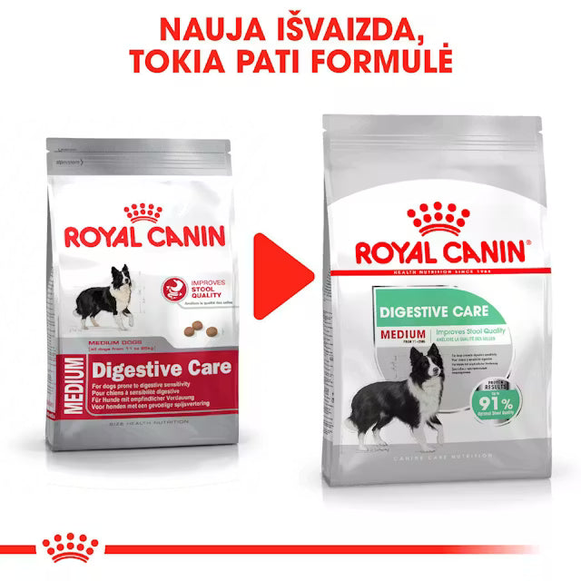 Royal Canin Dog Digestive Care Medium  visavertis pašaras  šunims turintiems jautrų virškinimą nauja pakuotė