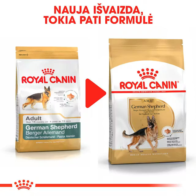 Royal Canin German Shepherd Adult visavertis pašaras vokiečių aviganiams 11 kg atsinaujinusi pakuotė