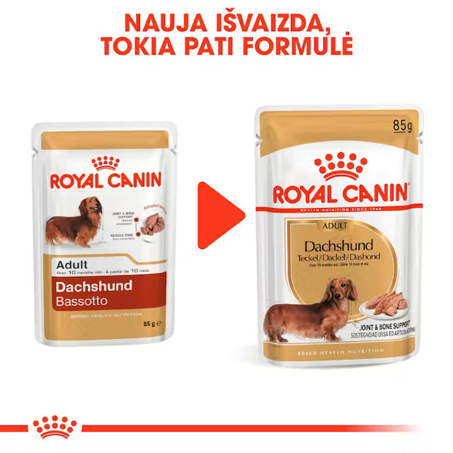 Royal Canin konservai taksams nauja pakuotė