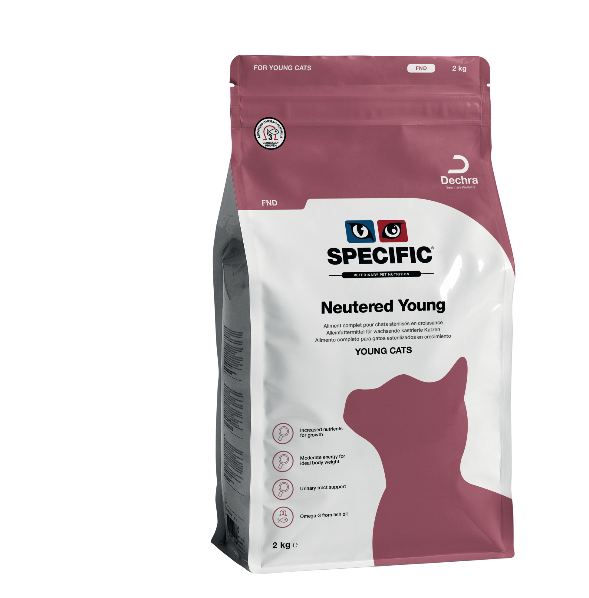 SPECIFIC FND pašaras augantiems, jauniems, sterilizuotiems kačiukams