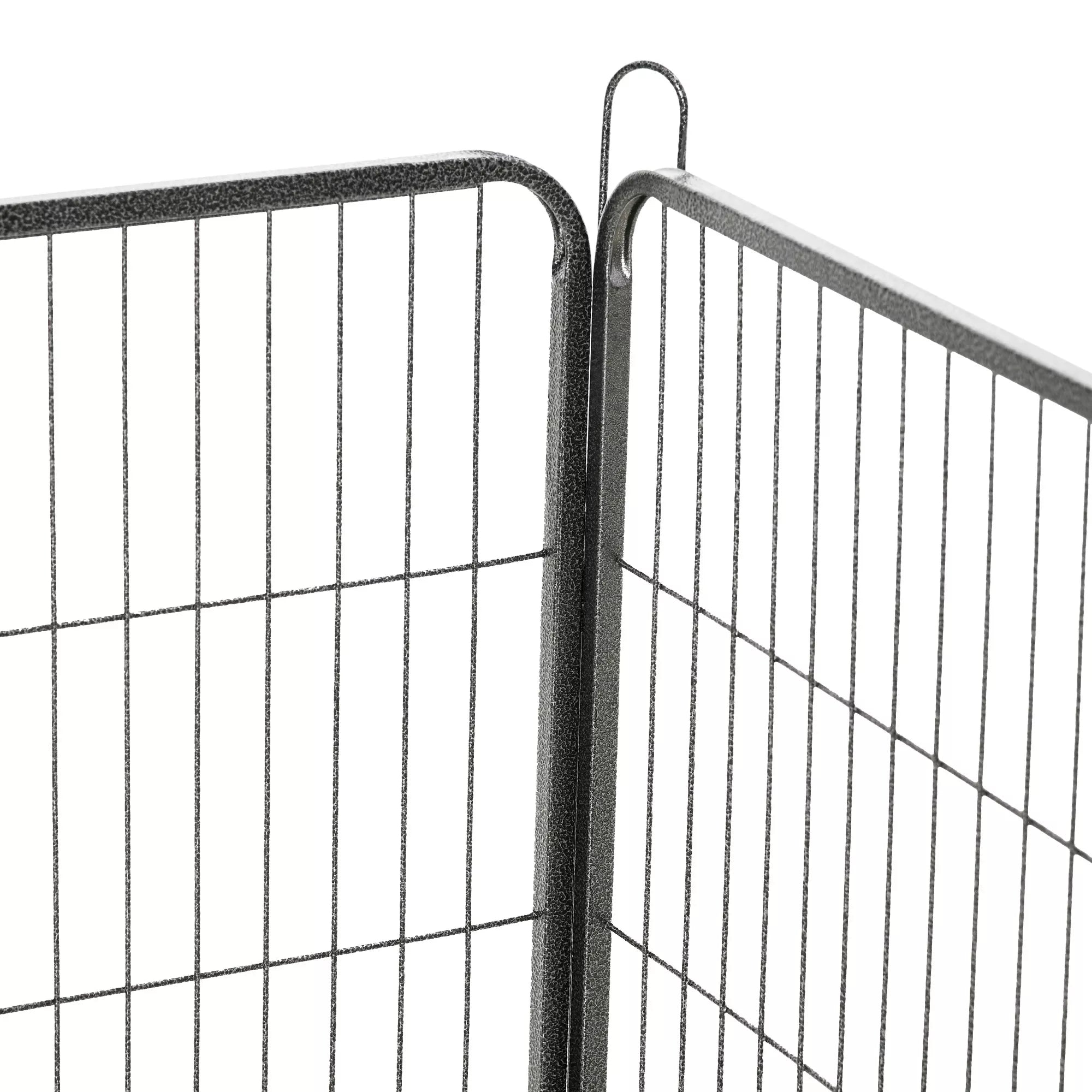 Šuniukų aptvaras 16 dalių, šuniukų voljeras su 16 grotelių plokščių, durelės, lankstus, apsauginis dangtis, 60cm aukščio, šuniukų aptvaras augintiniams, šuniui, katei, šuniukui, vaikštynė vidui ir laukui PawHut