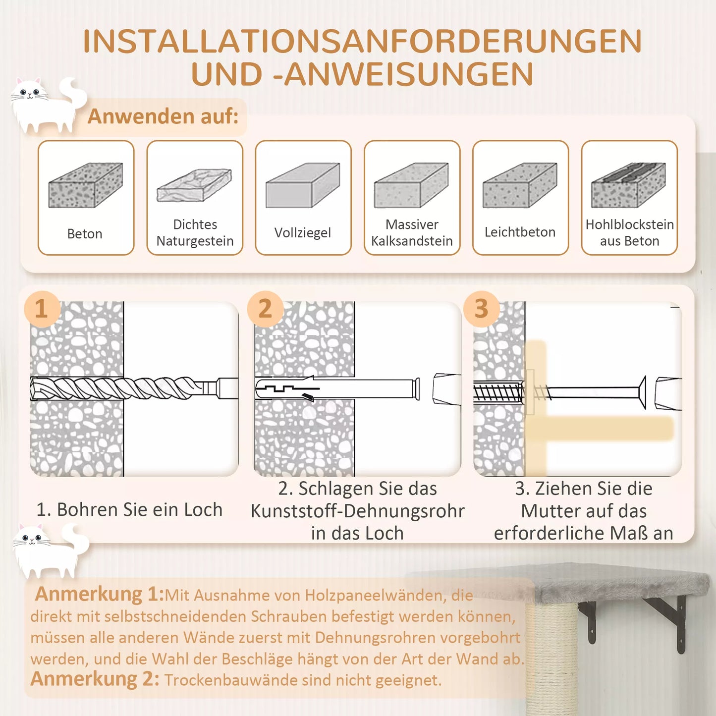 7 dalių kačių laipiojimo sienelės komplektas su kačių nameliu, platformomis (pilka)