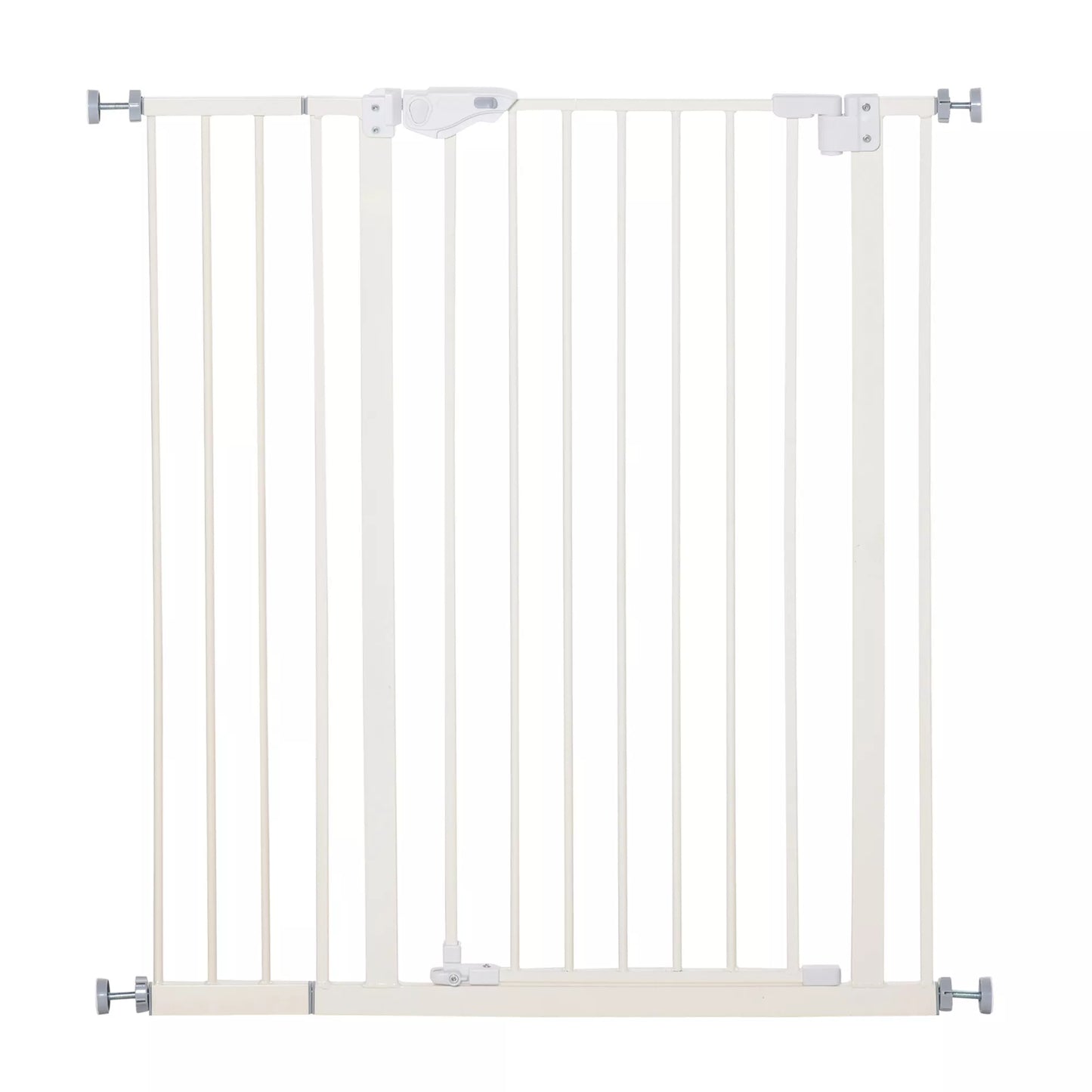 Apsauginiai varteliai šunims, itin aukšti, su automatiniu uždarymu, metaliniu rėmu, 97,5 x 104,1 cm, balti
