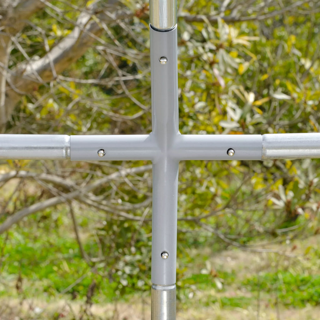 Āra aploks maziem dzīvniekiem, vistām, trušiem, pīlēm, izturīga konstrukcija, tērauds un Oksfordas audums