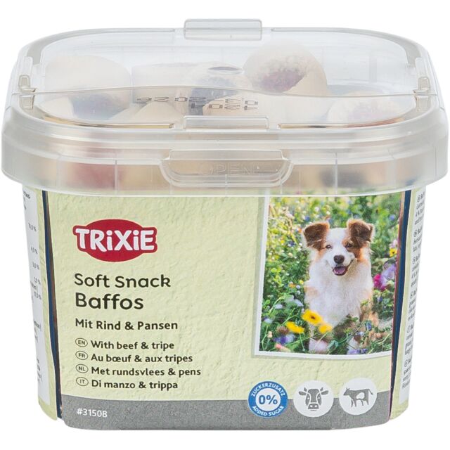 TRIXIE Skanėstai šunims Soft Snack Baffos su jautiena, žarnokais, 140 g nauja pakuotė