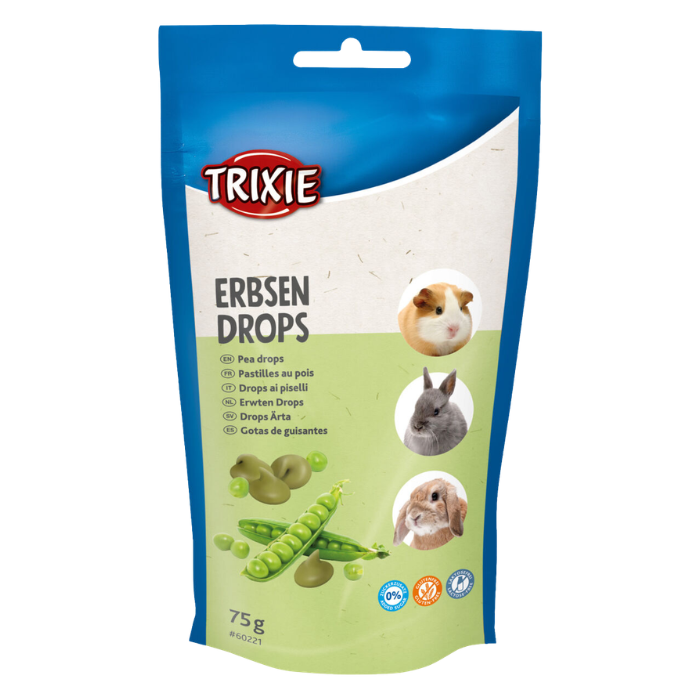 TRIXIE Žirnių lašeliai triušiams ir smulkiems graužikams, 75 g (pak.12)