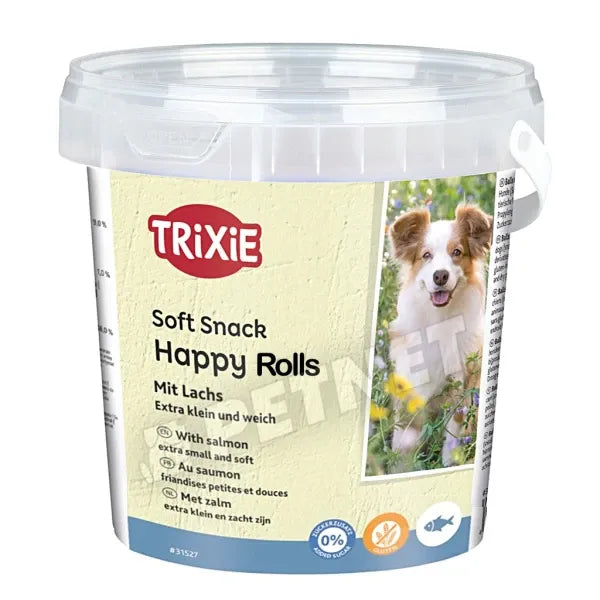 TRIXIE skanėstai šunims, minkštas užkandis Happy Rolls 500 g nauja pakuotės išvaizda