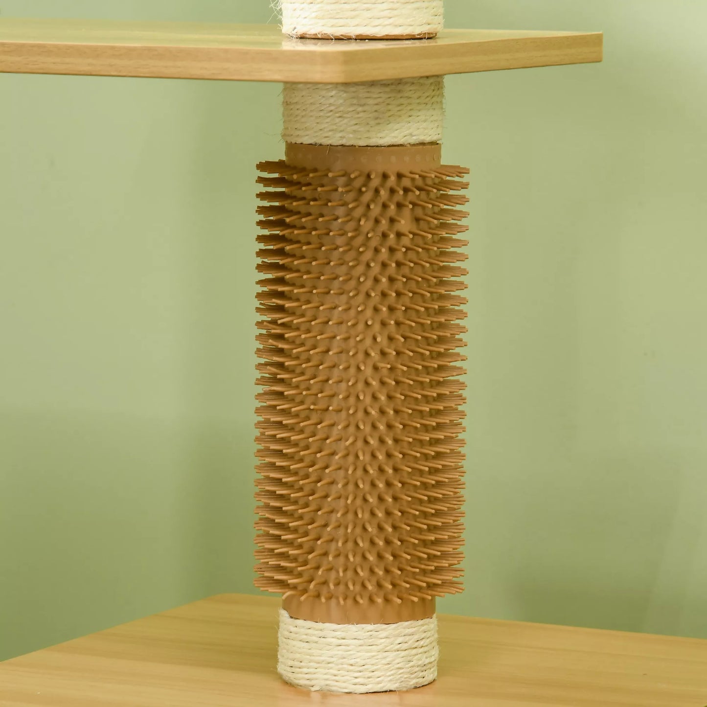 Katės medis Katės urvas, 1 katės lovelė, 1 gulėjimo vieta, 59,5 cm x 39,5 cm x 114 cm, ruda + balta