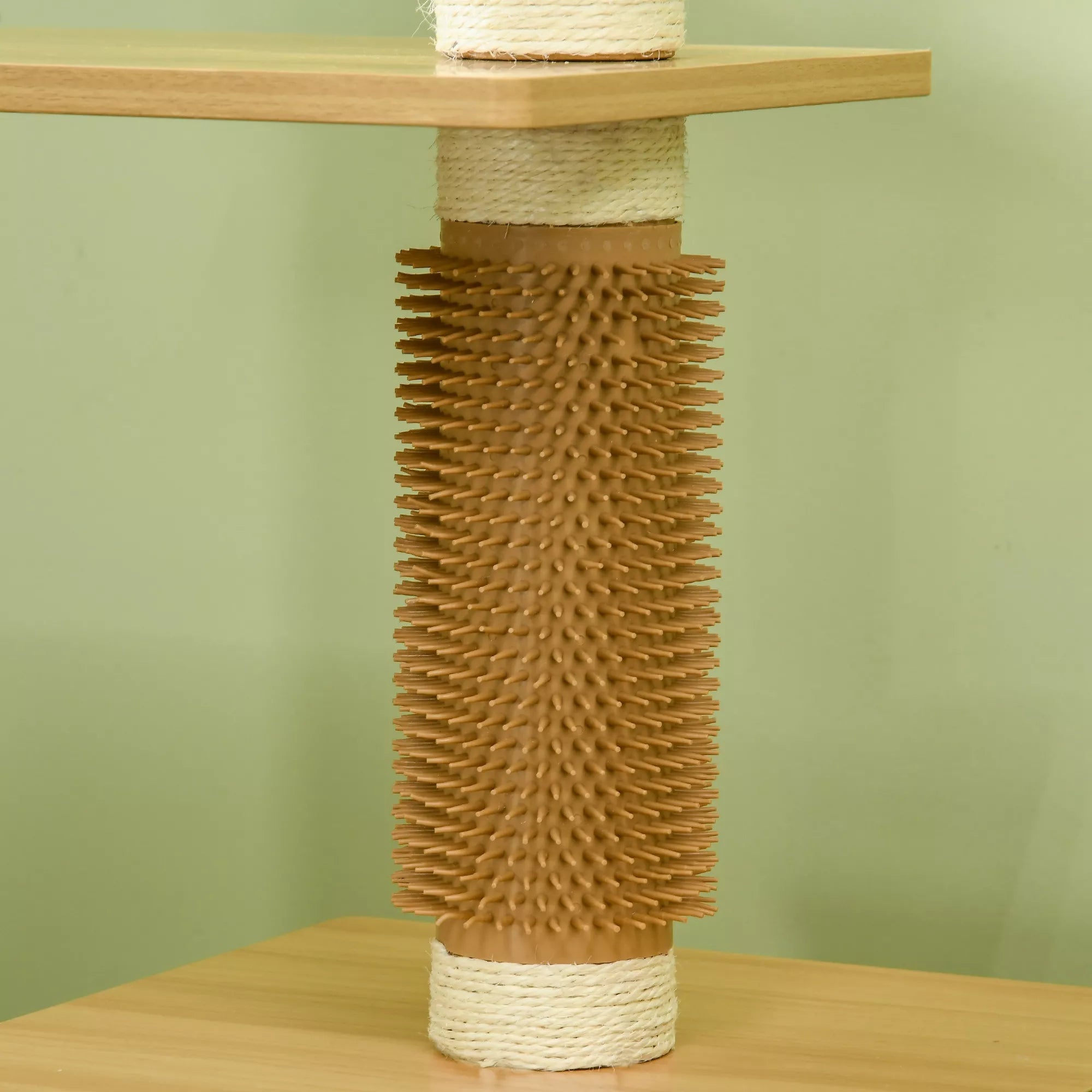 Katės medis Katės urvas, 1 katės lovelė, 1 gulėjimo vieta, 59,5 cm x 39,5 cm x 114 cm, ruda + balta