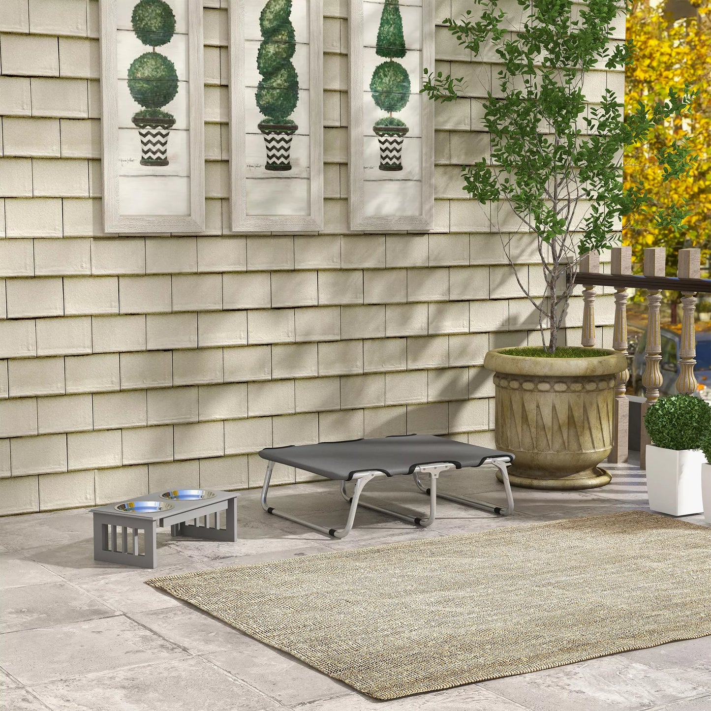 Šunų guolis, sulankstomas, tvirtas ir patogus, iki 10kg, 71x58x20cm, pilkos spalvos