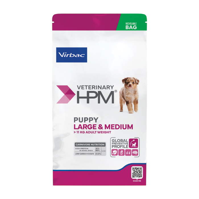Virbac Veterinary HPM Puppy Dog Large & Medium sausas pašaras augantiems didelių ir vidutinių veislių šuniukams