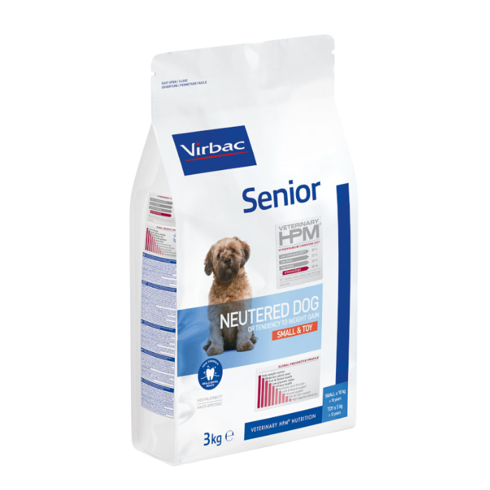 Virbac Veterinary HPM Senior Neutered Dog Small & Toy sausas pašaras pagyvenusiems mažų veislių šunims 7kg