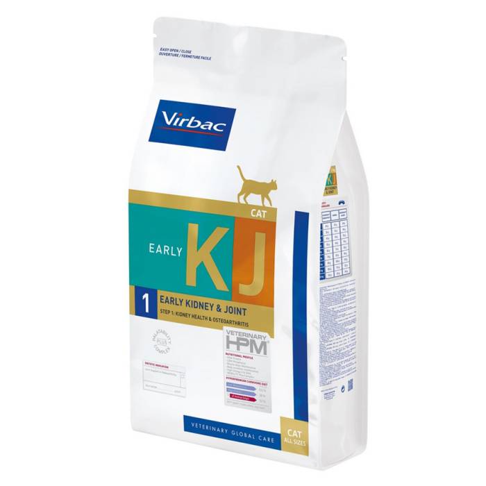 Virbac HPM KJ1 Early Kidney&Joint Cat sausas pašaras katėms skirtas inkstų funkcijų palaikymui sergant osteoartritu