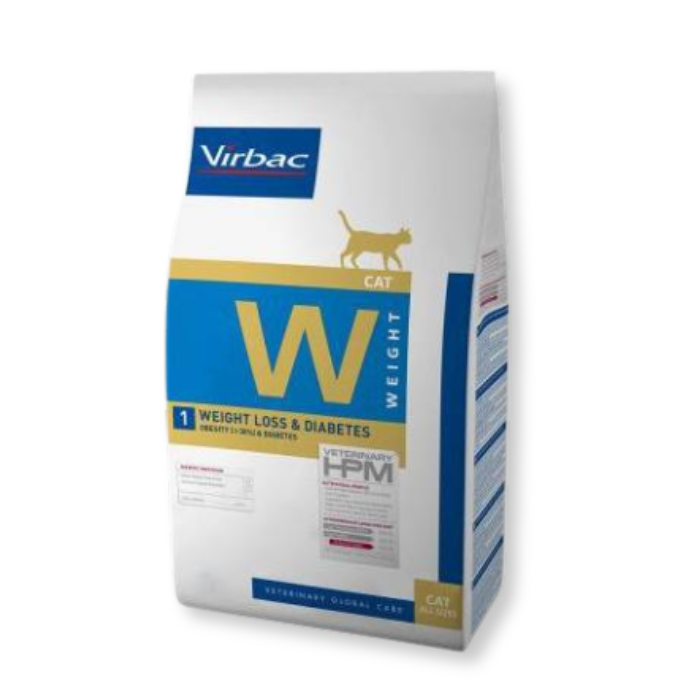 Virbac HPM W1 Weight Loss & Diabetes Cat visavertis sausas pašaras nutukusioms, diabetu sergančioms katėms