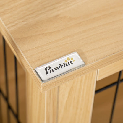 Medinė transportavimo dėžė šunims, 81 cm x 58,5 cm x 76 cm, ąžuolo, plieno, rudo + juodo