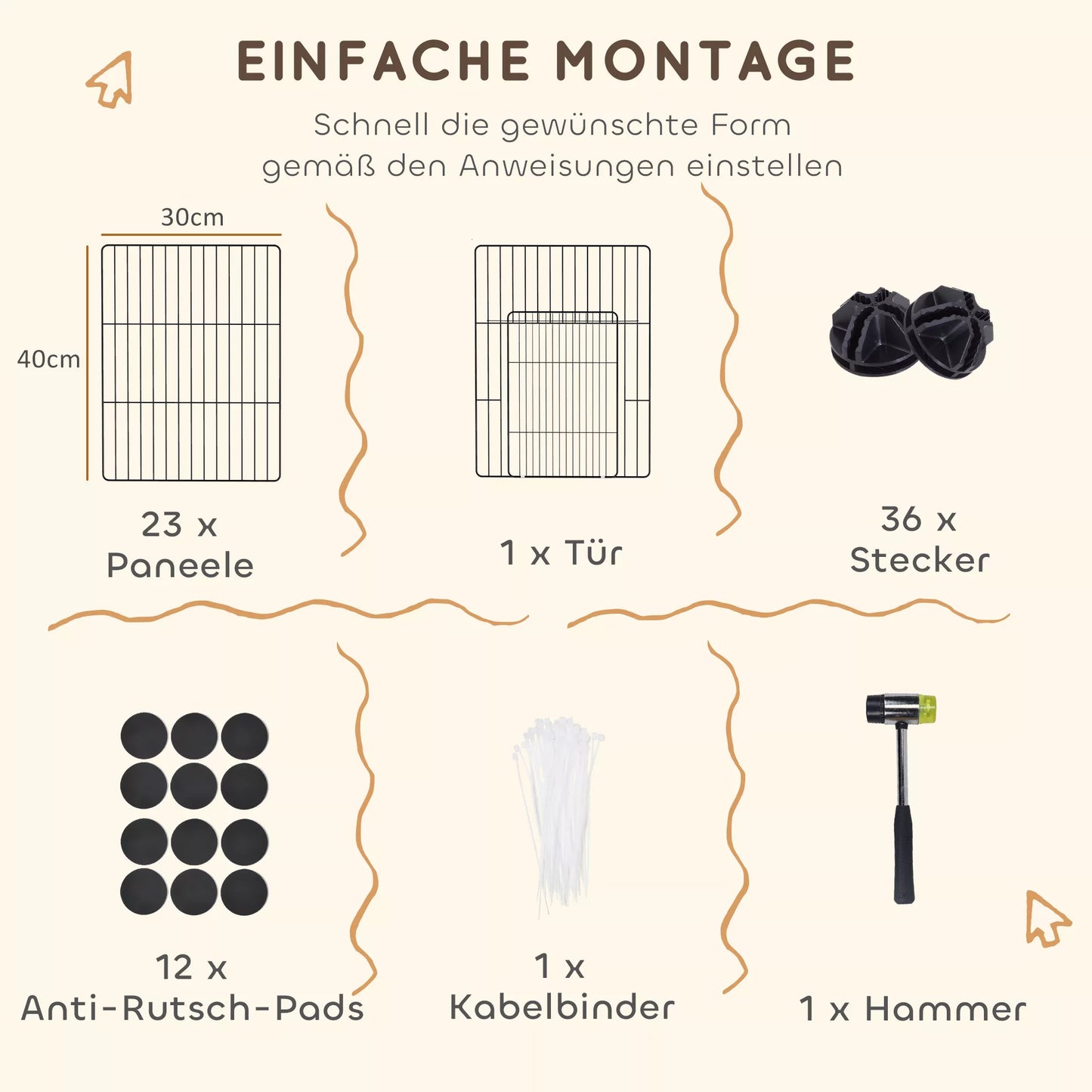 Narvelis smulkiems gyvūnams, lauko aptvaras, modulinė konstrukcija, 0,72 m² plotas, plienas, juodas