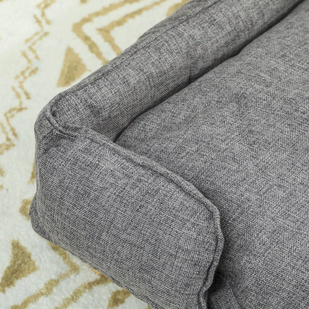 Šunų sofa, naminių gyvūnėlių sofa, naminių gyvūnėlių lova, nuimamas ir skalbiamas čiužinys, Natūralus + Tamsiai pilkas