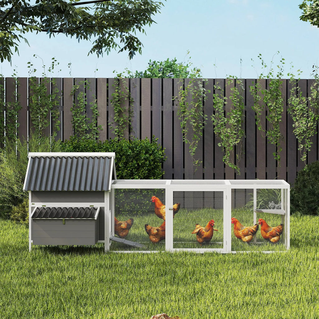 Didelis vištidė 7–10 vištoms, sėdynės, sūpynės, langai, lizdai, vielos tinklas, pilkos spalvos