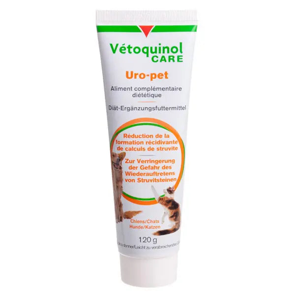 Vetoquinol Uro pet pasta šlapimo takų ligoms, šunims ir katėms, 120g