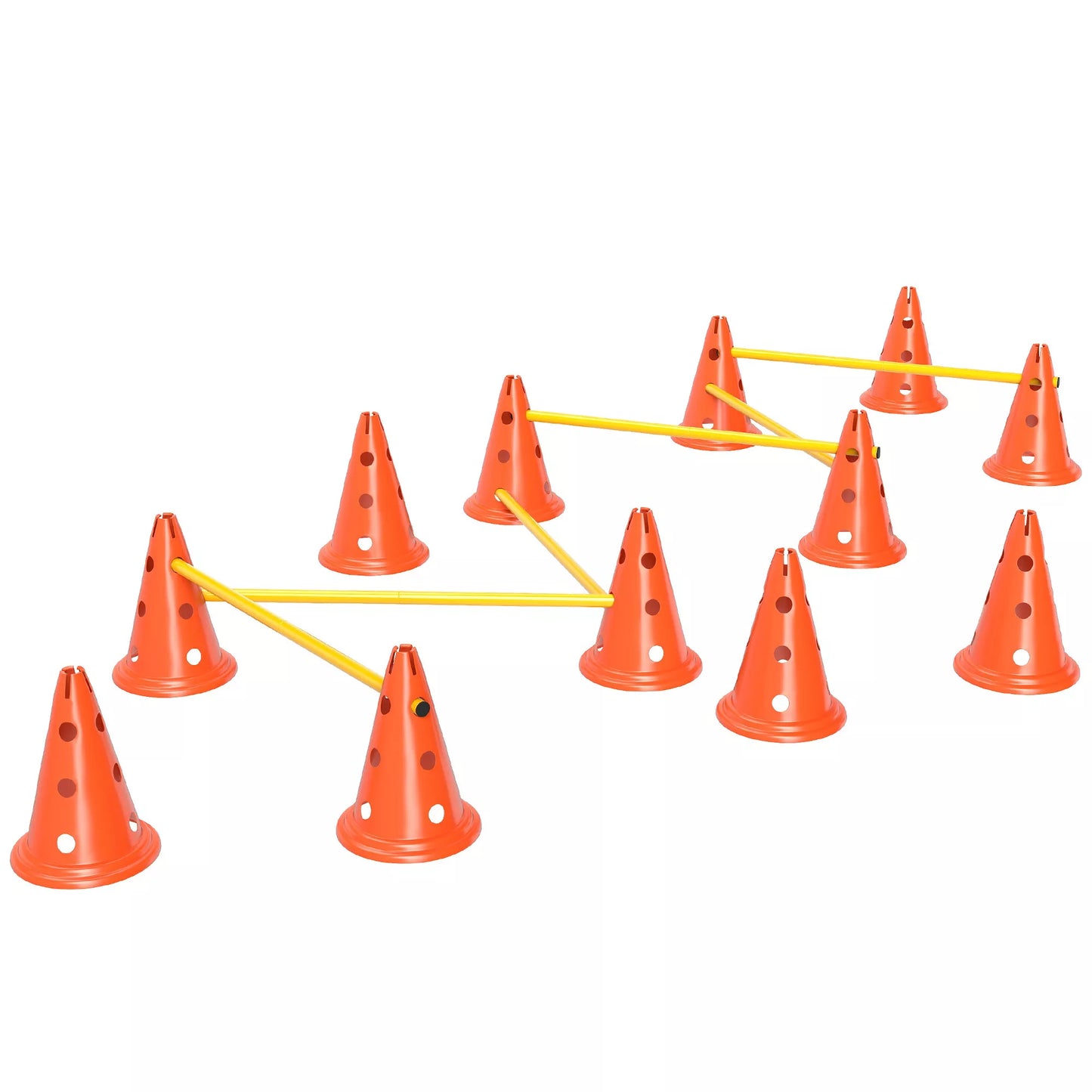 Agility rinkinys šunims, 6 dalių agiliti įranga šunų dresūrai, sudėjamų kliūčių rinkinys su 12 kūgių, 6 barjerų ir nešiojimo krepšiu