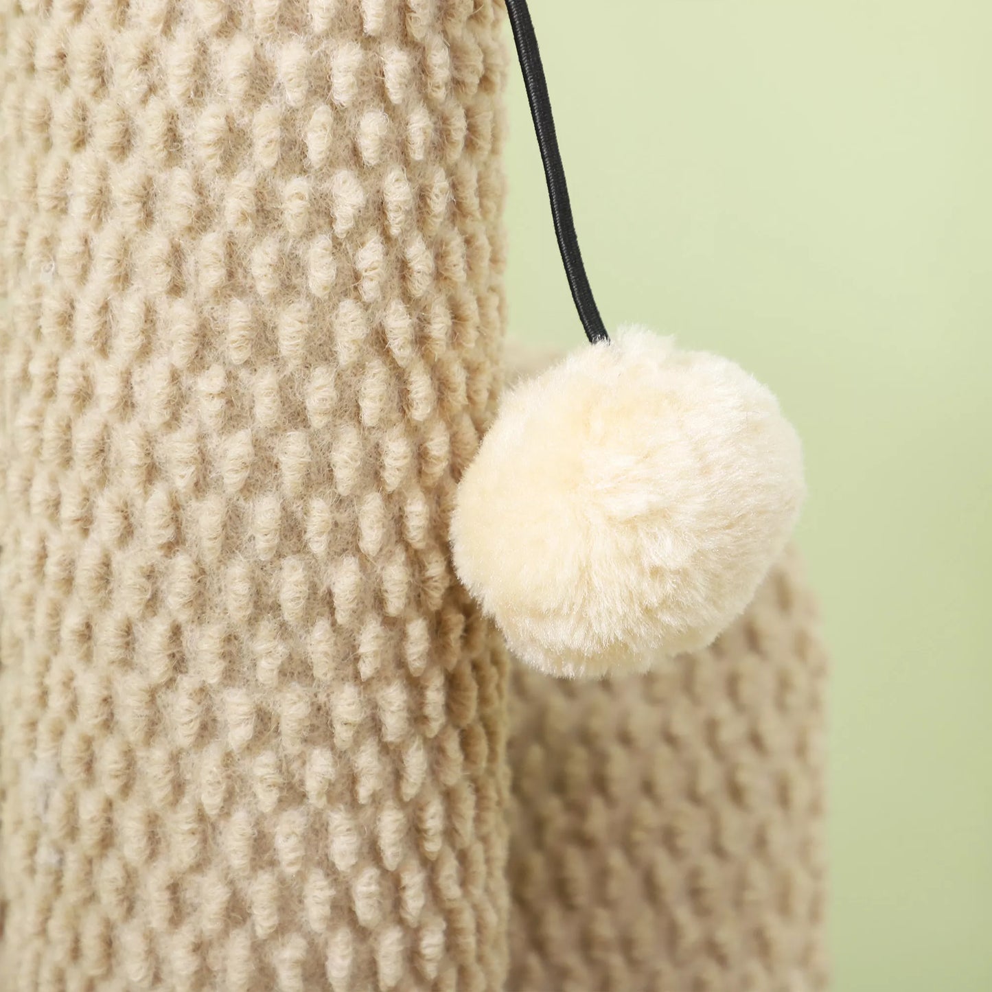 Draskomasis medis su draskykle, žaidimo kamuoliuku, gumuliukų/sizalio struktūra, 54 cm, šviesiai rudas