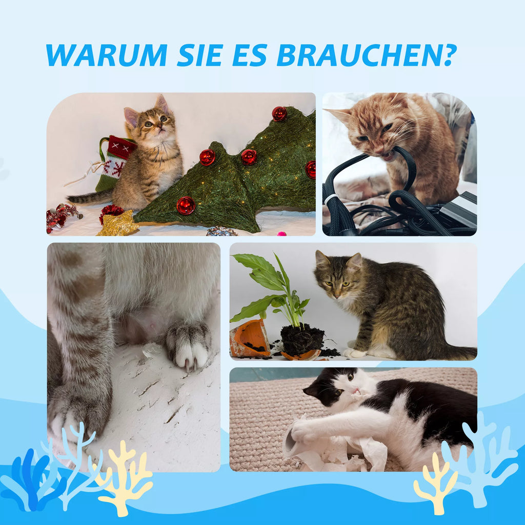 Kaķu skrāpējamais stabs līdz griestiem, ar kaķu mājiņu, divām platformām, šūpuļtīklu, pret apgāšanos, gaiši brūnā un bēšā krāsā, 40 x 40 x 260 cm