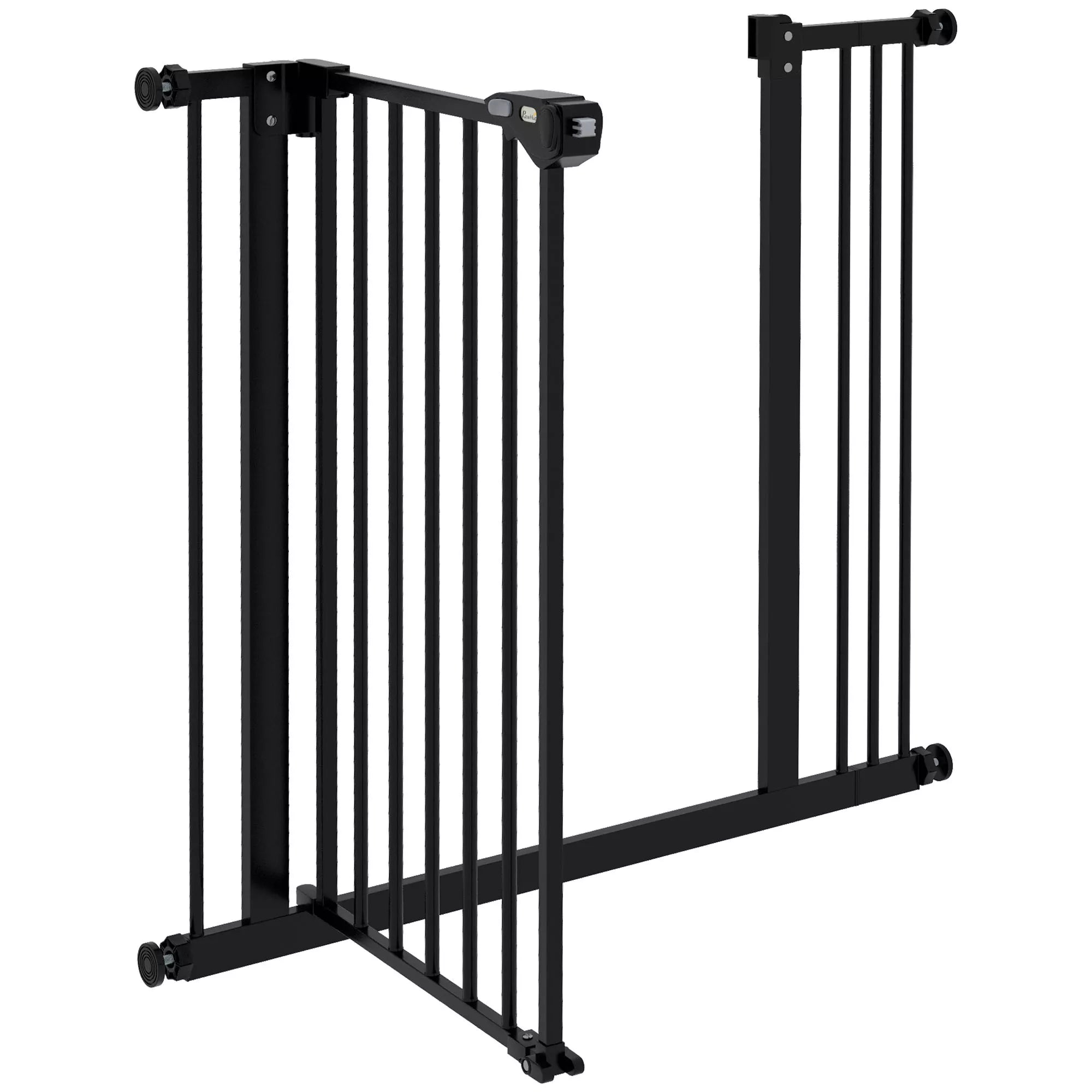Apsauginiai varteliai šunims, tvorelė, apsauginė tvorelė augintiniams, metalas, plastikas, 74-87 cm, juoda