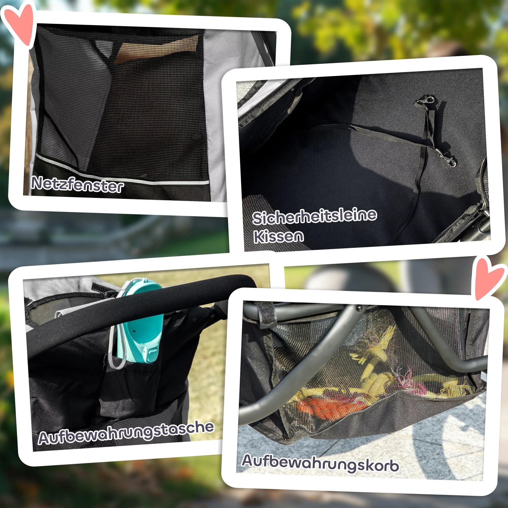 Suņu ratiņi, mājdzīvnieku ratiņi maziem suņiem un kaķiem, ar uzglabāšanas grozu, saliekami ar vienu klikšķi, pelēki