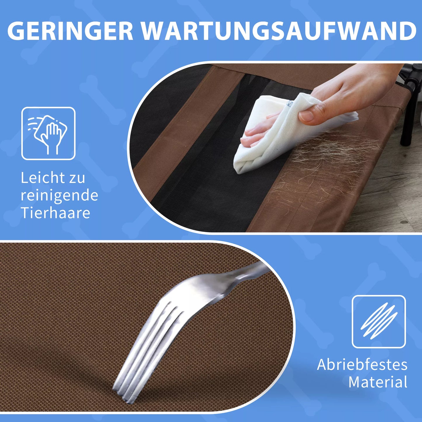 Sulankstama lauko šunų lova su paaukštintu stovu, 122 cm x 92 cm x 23 cm, kavos rudos spalvos + juoda