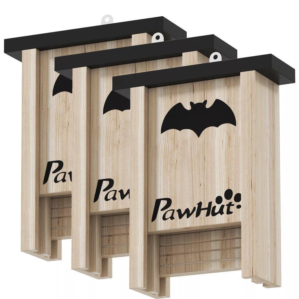 3 vnt. komplektas šikšnosparnių namelių, šikšnosparnių nameliai sodams, vaismedžių sodams, ūkiams, lengvas pakabinimas, 18 x 6 x 22,5 cm
