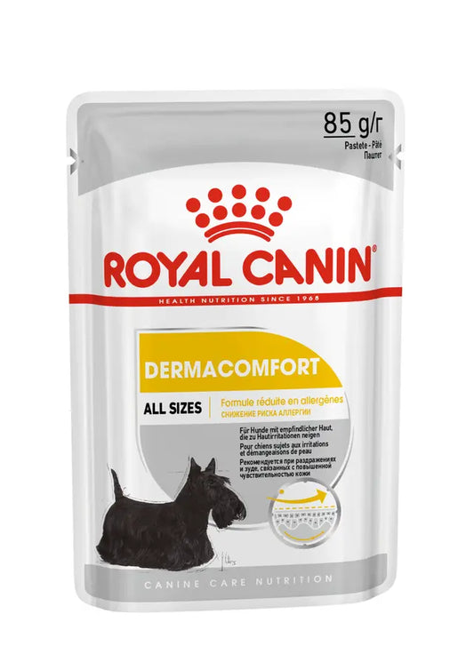 Paštetas Dermacomfort šunims, kurių oda linkusi į sudirgimą ir niežėjimą Royal Canin