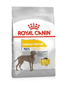 Royal Canin Dog Dermacomfort Maxi visavertis pašaras dideliems  šunims linkusiems į odos sudirginimą ir niežėjimą.
