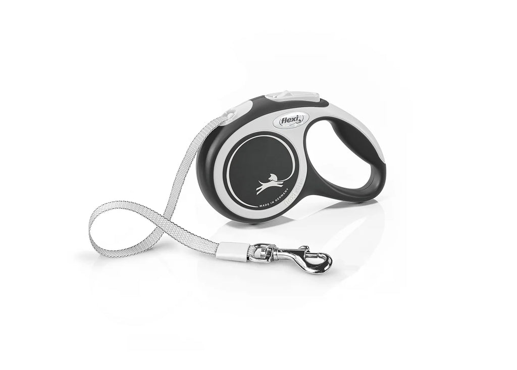 Flexi New Comfort juostinis pavadėlis – Juoda / XS -3m iki 12 kg