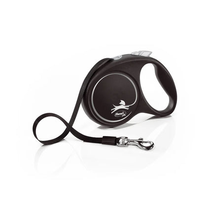 Flexi Black design juostinis pavadėlis 5m – Silver / S - 5m iki 15 kg