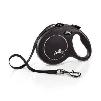 Flexi New Classic juostinis pavadėlis 8m – Juoda / L iki 50 kg 8m juostinis