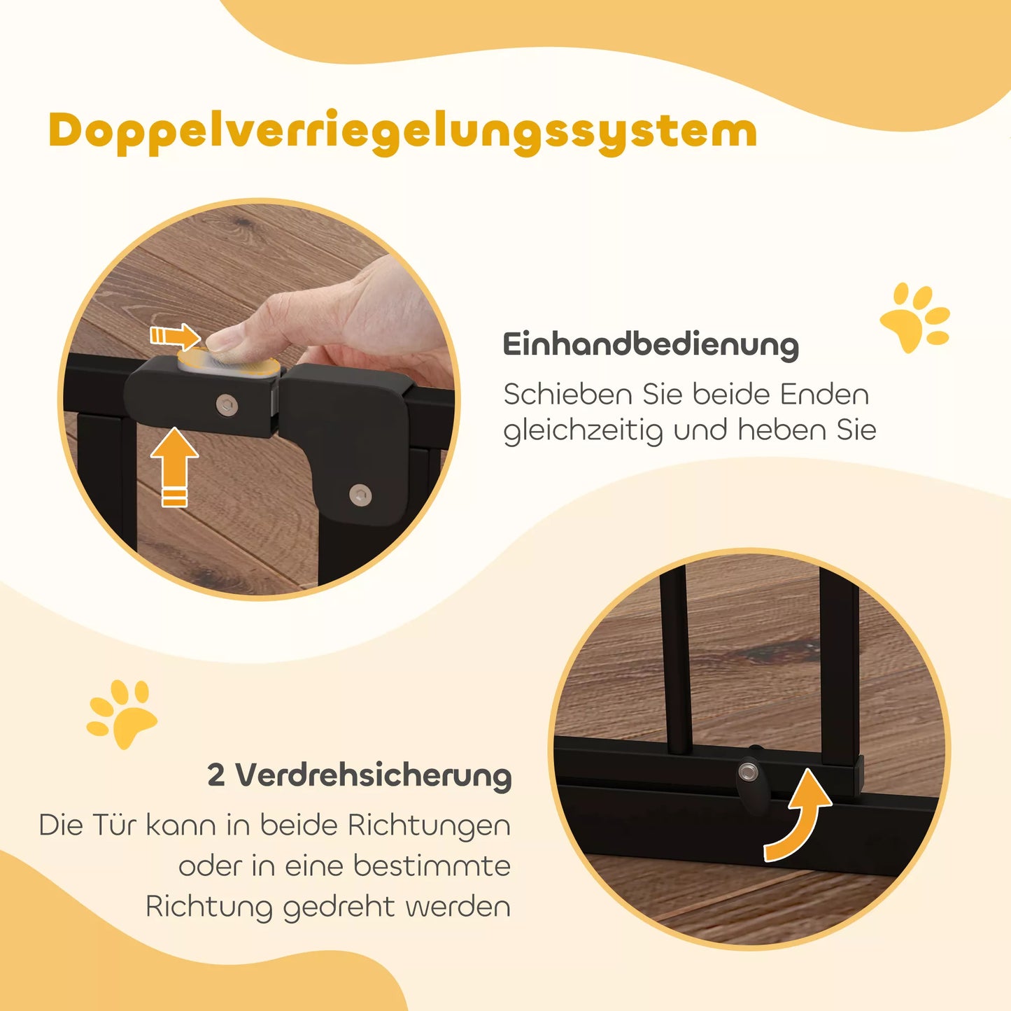 Šunų užtvaros, tvirtinamos spaustuvais, reguliuojamo ilgio, plieno/ABS, 75–95 x 76 cm, juodos spalvos