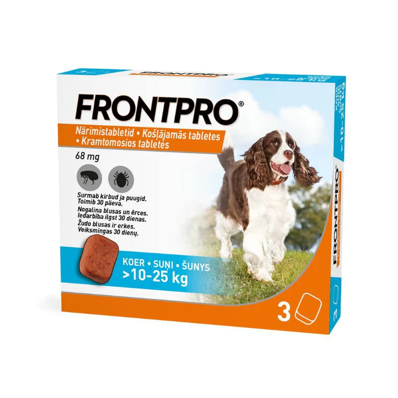FRONTPRO L 68 mg košļājamās tabletes suņiem 10–25 kg N3