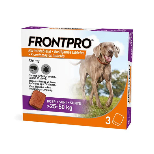 FRONTPRO XL 136 mg kramtomosios tabl. šunims >25–50kg N3