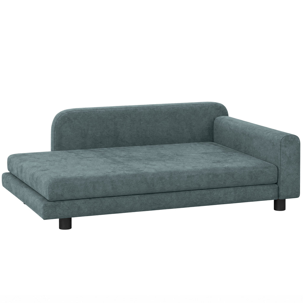 Sofa-guolis dideliems šunims su atlošu, 101x66x34,5 cm, išimama 6 cm pagalve, šunims iki 35 kg, pilka