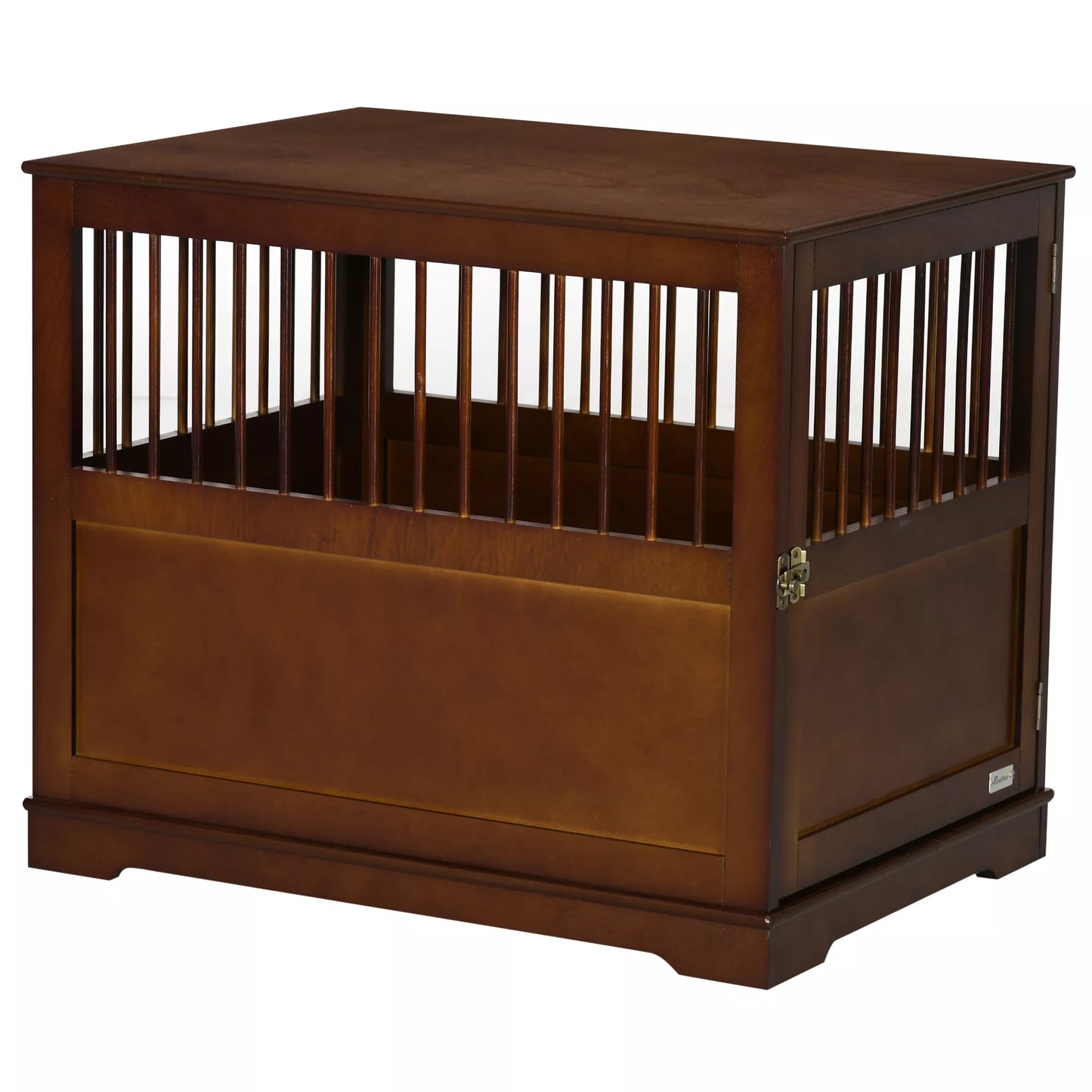 Šunų narvas su užraktu, paaukštintu pagrindu, transportavimo dėžė, 80,5 cm x 59,5 cm x 67,5 cm, rudas